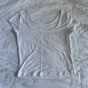 Shein White Fitted Scoop Neck Crop Top – Size Small